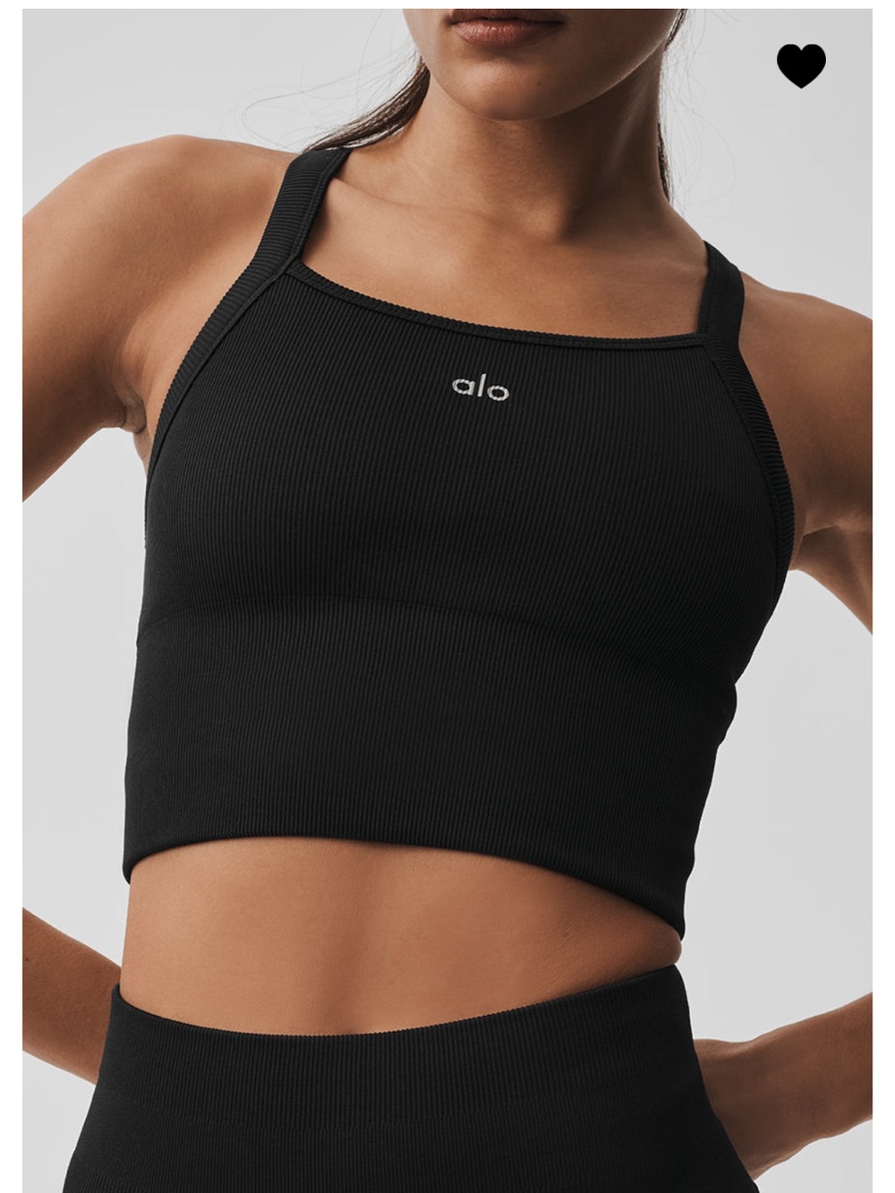 ALO Yoga Black Ribbed Cropped Tank - Picture 4 of 4